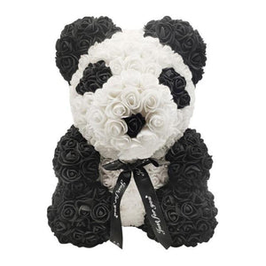 XL Panda Teddy with Heart-Shaped Enchanted Rose (2 Designs)