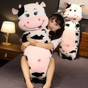 Lovable Kawaii Cow Calf Pillow Plushies - A Snuggly Animal Companion