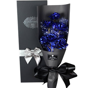 Valentine's Day Surprise: 24k Gold Galaxy Rose Flower Bouquet for Your Wife or Mom