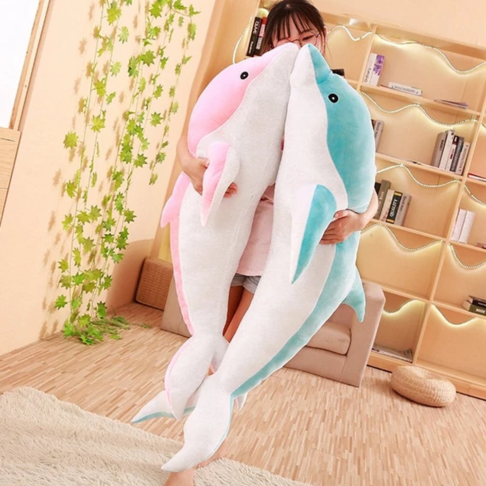 Adorable Aqua & Pink Dolphin Plushies: Bring the Ocean to Your Home