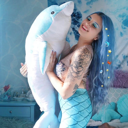 Adorable Aqua & Pink Dolphin Plushies: Bring the Ocean to Your Home