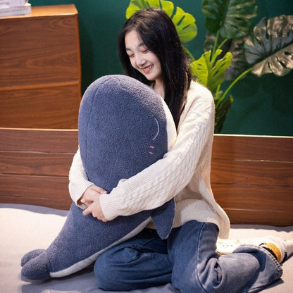 Adorable Fluffy Blue Whale Squishy Plushie - The Perfect Gift for Whale Lovers