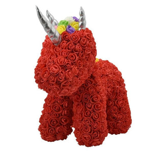 Giant Standing Unicorn Rose Bear - 5 Colors