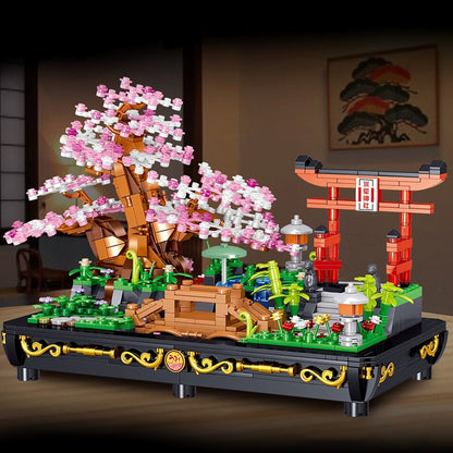 Bonsai Cherry Blossom Sakura Shrine A Nano Building Set