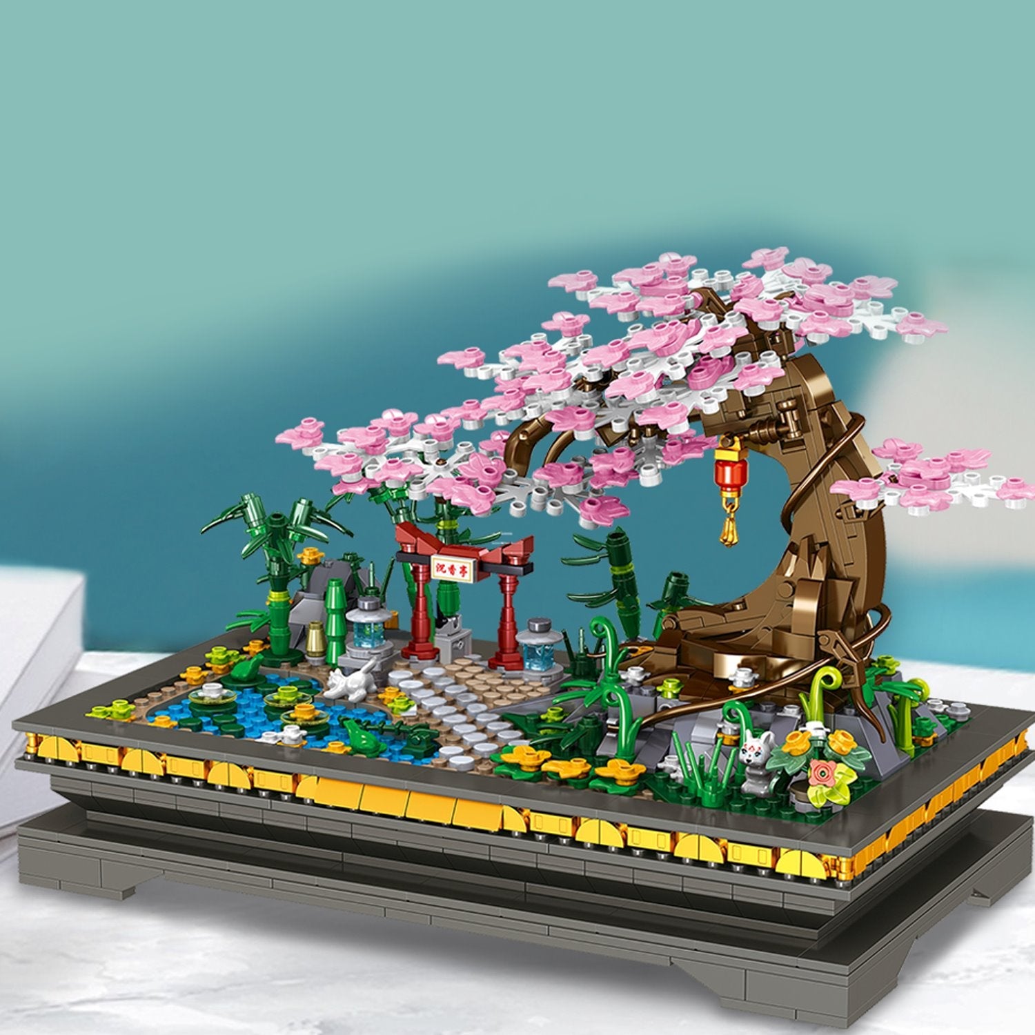 Bonsai Cherry Blossom Sakura Shrine A Nano Building Set