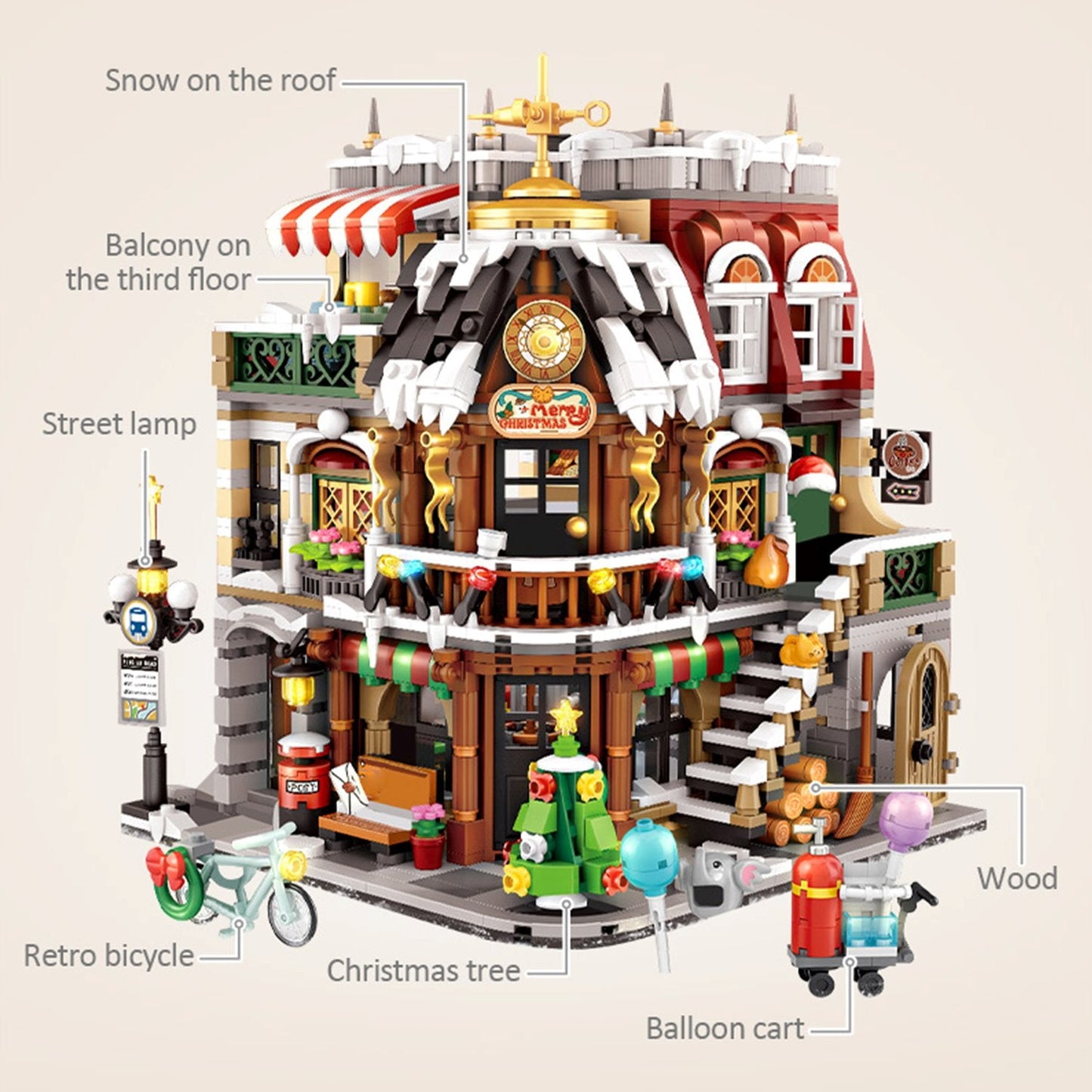 Christmas Cafe Nano Building Block Set | NEW