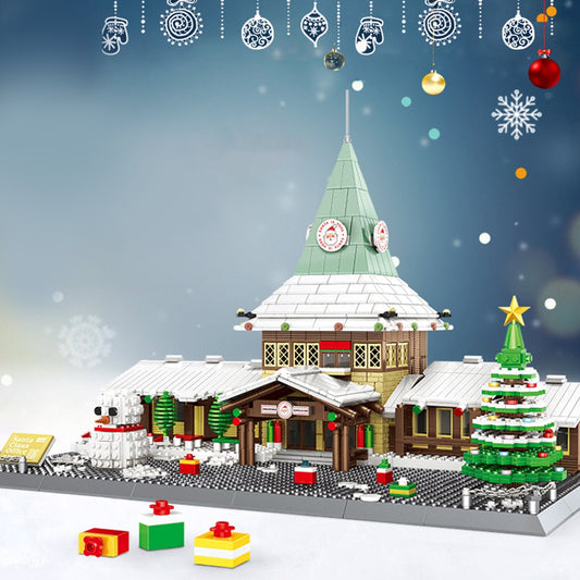 Christmas-Themed Santa Claus House Nano Building Set