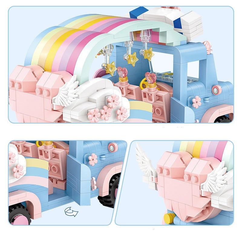 Get creative with our Rainbow Bunny Car Nano Building Set