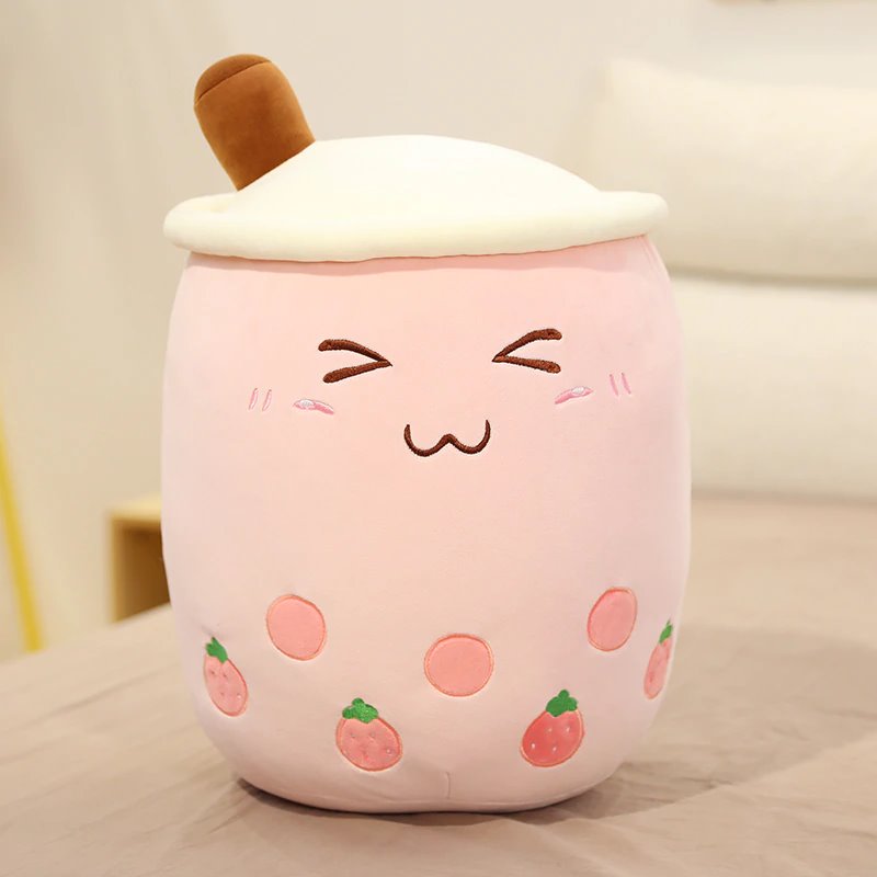 Kawaii Lovable Bubble Tea Family Fruit Plushies Collection