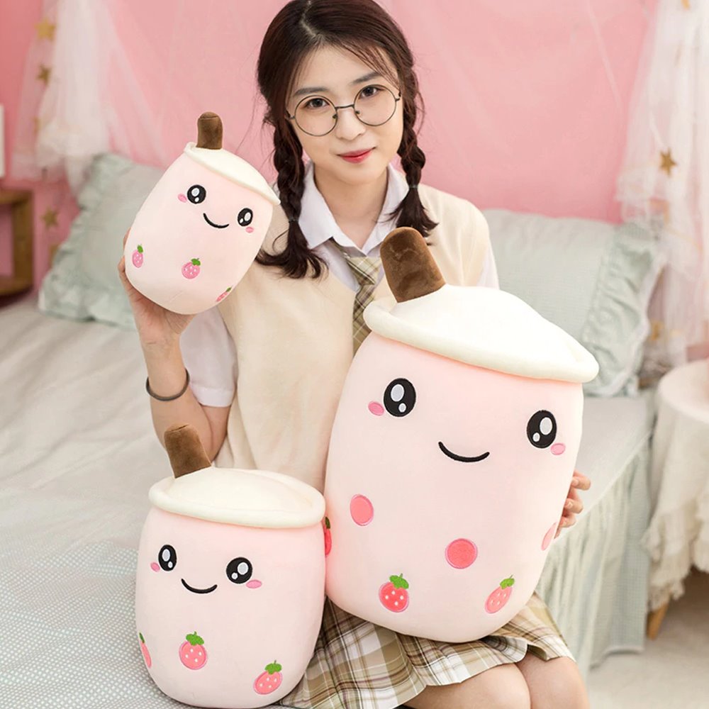 Kawaii Lovable Bubble Tea Family Fruit Plushies Collection