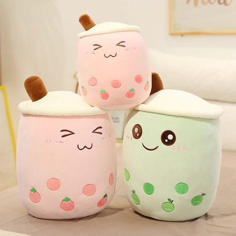 Kawaii Lovable Bubble Tea Family Fruit Plushies Collection