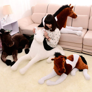 Realistic 3D Horse Stuffed Kawaii Animal Pillow Plushies - Available in 4 Colors