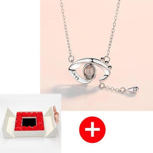 Unique 'I Love You' Necklace with 100 Language Projection and Rose Box Gift (30 Designs